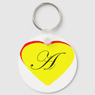 Porte-clés Coeur jaune rouge A Faire-part de mariage Le MUSÉE