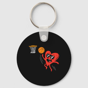 Porte-clés Coeur Jouer Basketball Cute Valentines Jour Sport
