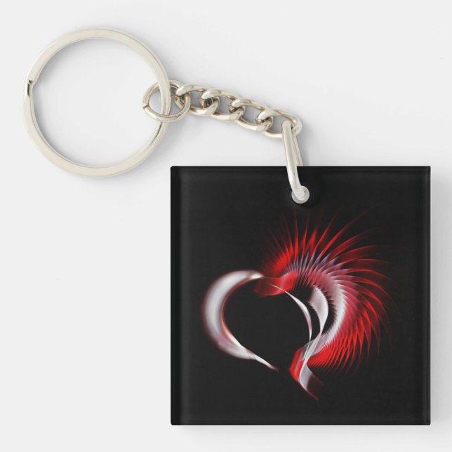 Porte-clés Coeur métallique (Devant)