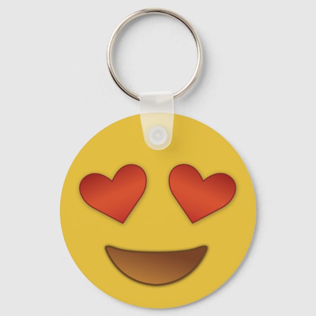 Porte-clés Coeur mignon pour les yeux émoji (Recto)