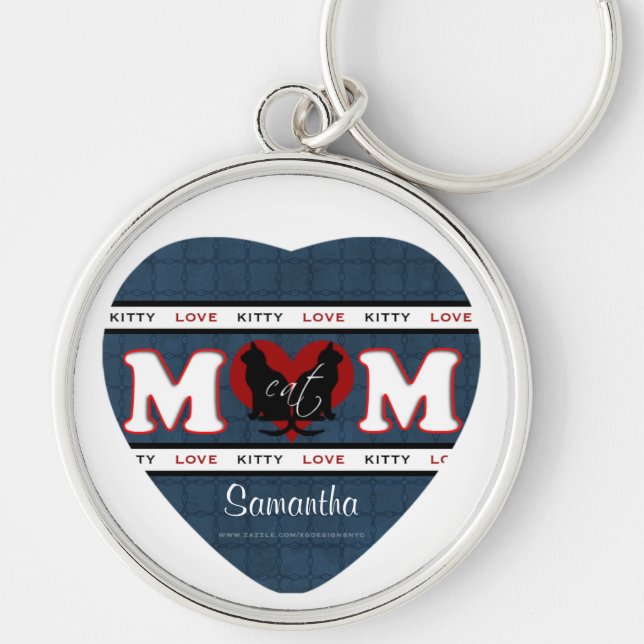 Porte-clés Coeur personnalisé d'amour de Kitty de maman de (Devant)