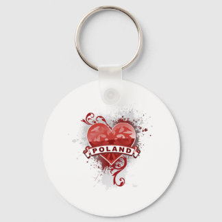 Porte-clés Coeur Pologne