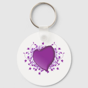 Porte-clés Coeur pourpre