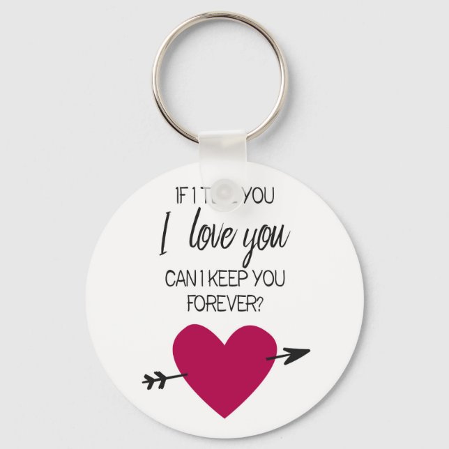 Porte-clés Coeur rose Citation romantique Valentine (Recto)