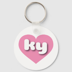 Porte-clés Coeur rose du Kentucky - J'aime ky