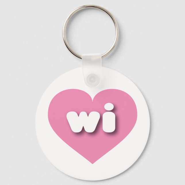 Porte-clés Coeur rose du Wisconsin - J'aime le wi (Recto)