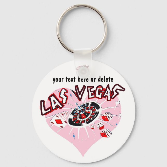 Porte-clés Coeur rose Las Vegas (Recto)