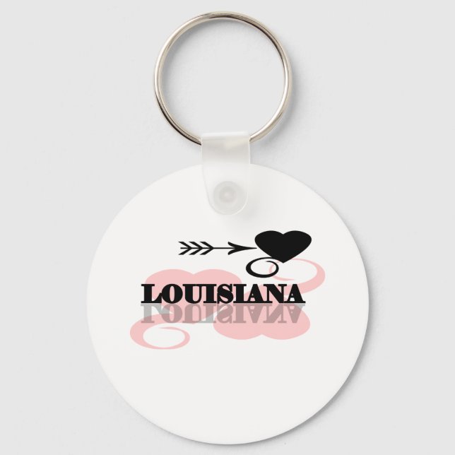 Porte-clés Coeur rose Louisiane (Recto)