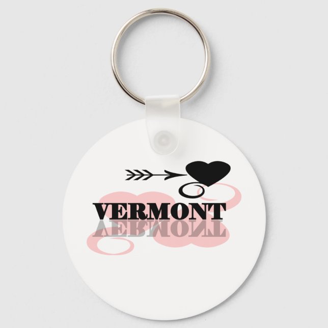 Porte-clés Coeur rose Vermont (Recto)