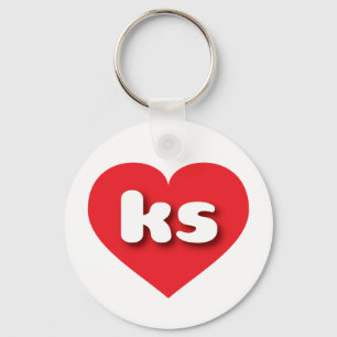 Porte-clés Coeur rouge du Kansas - I love ks