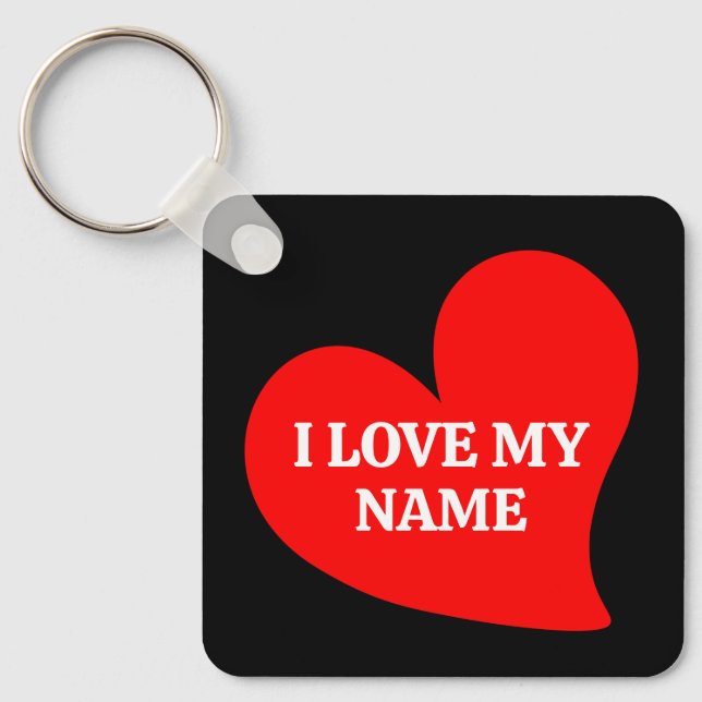 PORTE-CLÉS COEUR ROUGE TRENDY J'AIME MA VALENTINE ROMANTIQUE  (Recto)