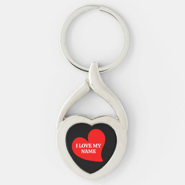 PORTE-CLÉS COEUR ROUGE TRENDY J'AIME MA VALENTINE ROMANTIQUE (Devant)