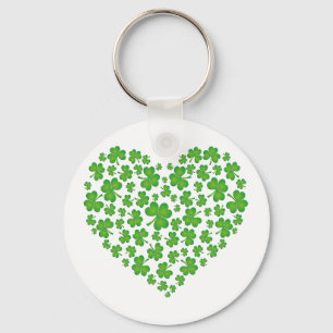 Porte-clés Coeur Shamrock vert