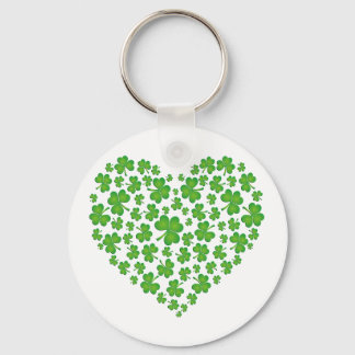 Porte-clés Coeur Shamrock vert