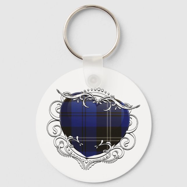 Porte-clés Coeur Tartan Swan (Recto)