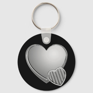 Porte-clés Coeurs Chrome