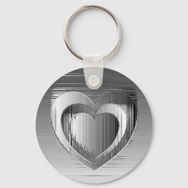 Porte-clés Coeurs chromés polis (Recto)