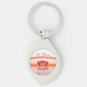 Porte-clés Coeurs coralliens du 35e anniversaire