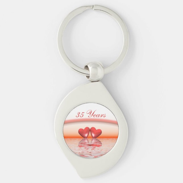 Porte-clés Coeurs coralliens du 35e anniversaire (Devant)