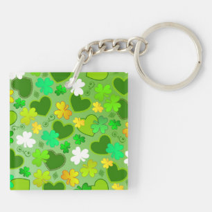 Porte-clés coeurs et trèfles de la Saint-Patrick