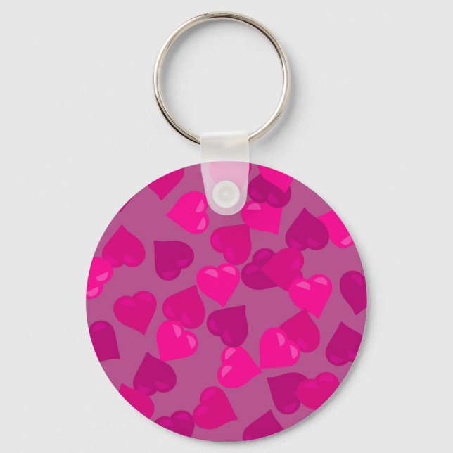 Porte-clés Coeurs roses (Recto)