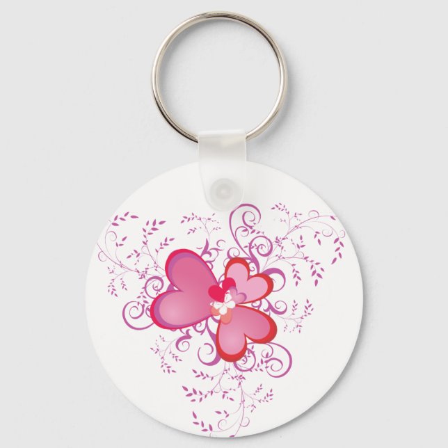 Porte-clés Coeurs roses (Recto)