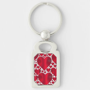 PORTE-CLÉS COEURS ROUGES POUR LA JOURNÉE DE VALENTINE