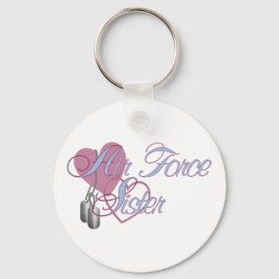 Porte-clés Coeurs soeurs de la Force aérienne N Chien Tags