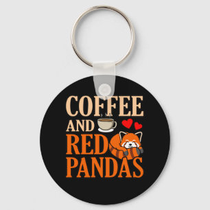 Porte-clés Coffee And Red Pandas Cute Pet Animal Panda Lover