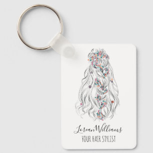 Porte-clés Coiffeur de mariage Cheveux ondulés noirs et blanc
