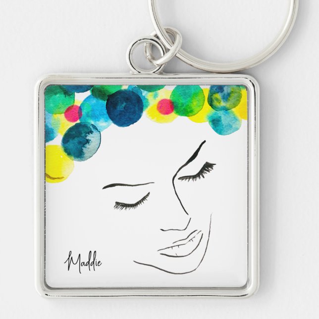 Porte-clés Coiffure de bulle psychédélique (Devant)