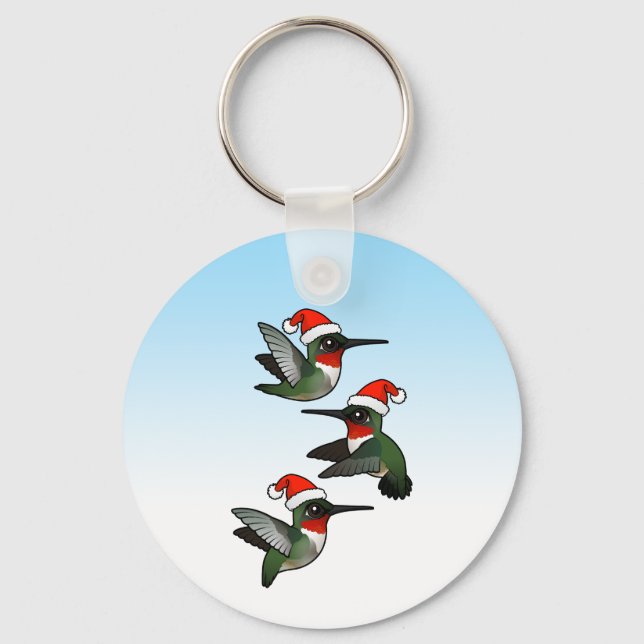 Porte-clés Colibri à gorge rubis de Noël (Recto)