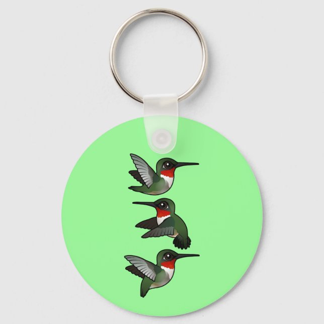 Porte-clés Colibri à gorge rubis volant (Recto)