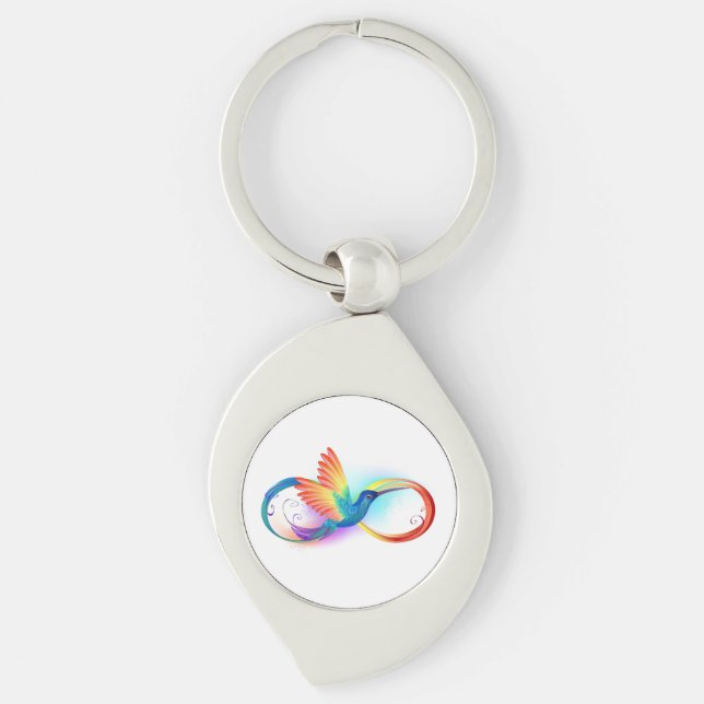 Porte-clés Colibri arc-en-ciel avec symbole Infinity (Devant)