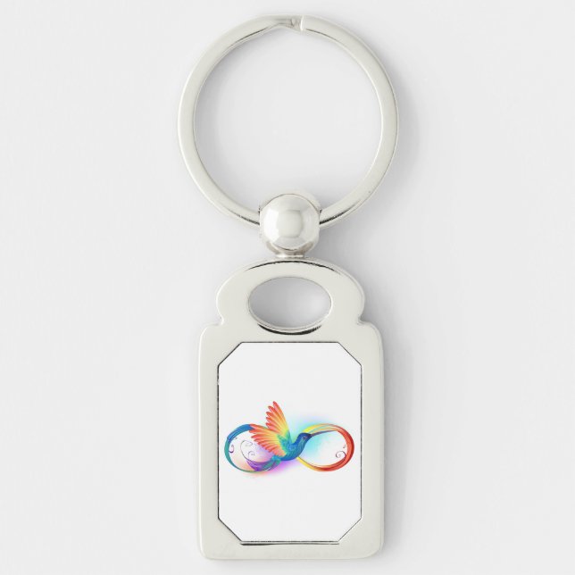 Porte-clés Colibri arc-en-ciel avec symbole Infinity (Devant)