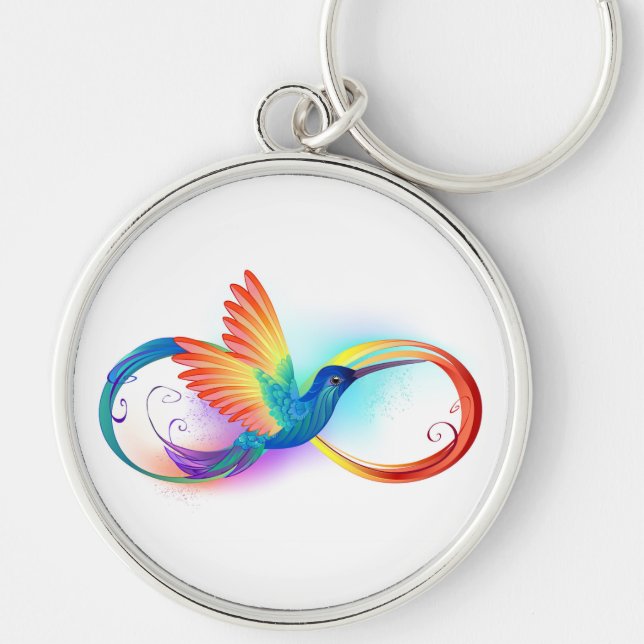 Porte-clés Colibri arc-en-ciel avec symbole Infinity (Devant)