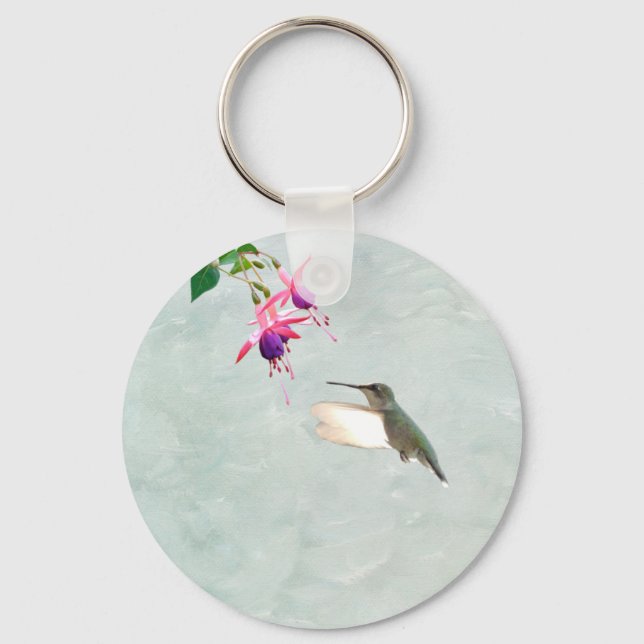Porte-clés Colibri et Fuschia (Recto)