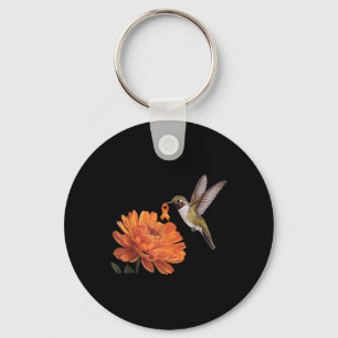 Porte-clés Colibri Tournesol Marguerite Ruban Orange Leucémie