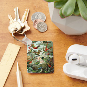 Porte-clés Colibris par Ernst Haeckel, Oiseaux Arbres Vintage