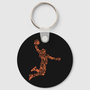 Porte-clés Collage de basket-ball