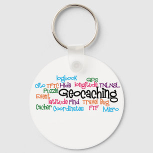 Porte-clés Collage de mots de géocaching