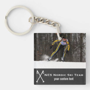 Porte-clés Collage nordique fait sur commande de photo de ski