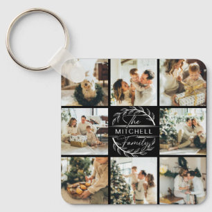 Porte-clés Collage photo de couple monogrammé Cadeau monogr