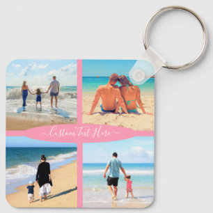 Porte-clés Collage photo personnalisé Amour de famille Texte 