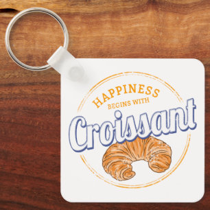 Porte-clés Collation Croissant Vintage France Petit Déjeuner