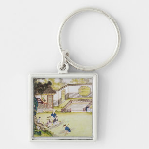 Porte-clés Collecte du bambou pour faire le papier