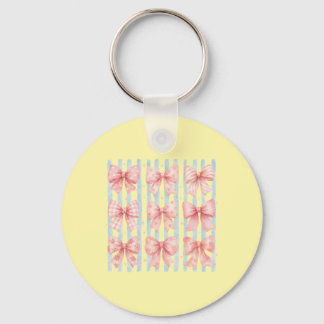 Porte-clés Collection Arc-en-ciel Ruban Rose Aquarelle Rayure