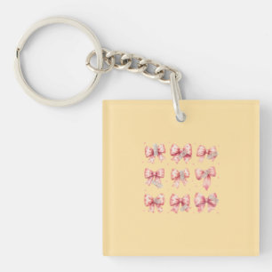 Porte-clés Collection de ruban à arc rose aquarelle washi