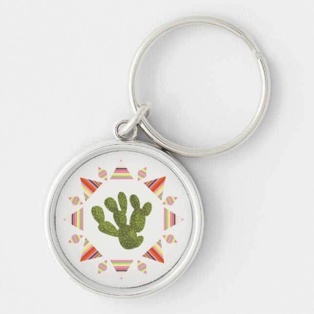 Porte-clés Collection Llamarama | Cercle de cactus (Devant)