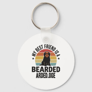 Porte-clés Colley barbu Design pour amateur de chiens Coucher